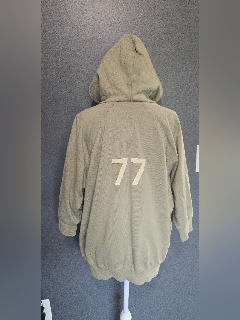 Essentials Sage Green Three-Quarter Sleeve '1977' Hoodie - Picture 6 of 11